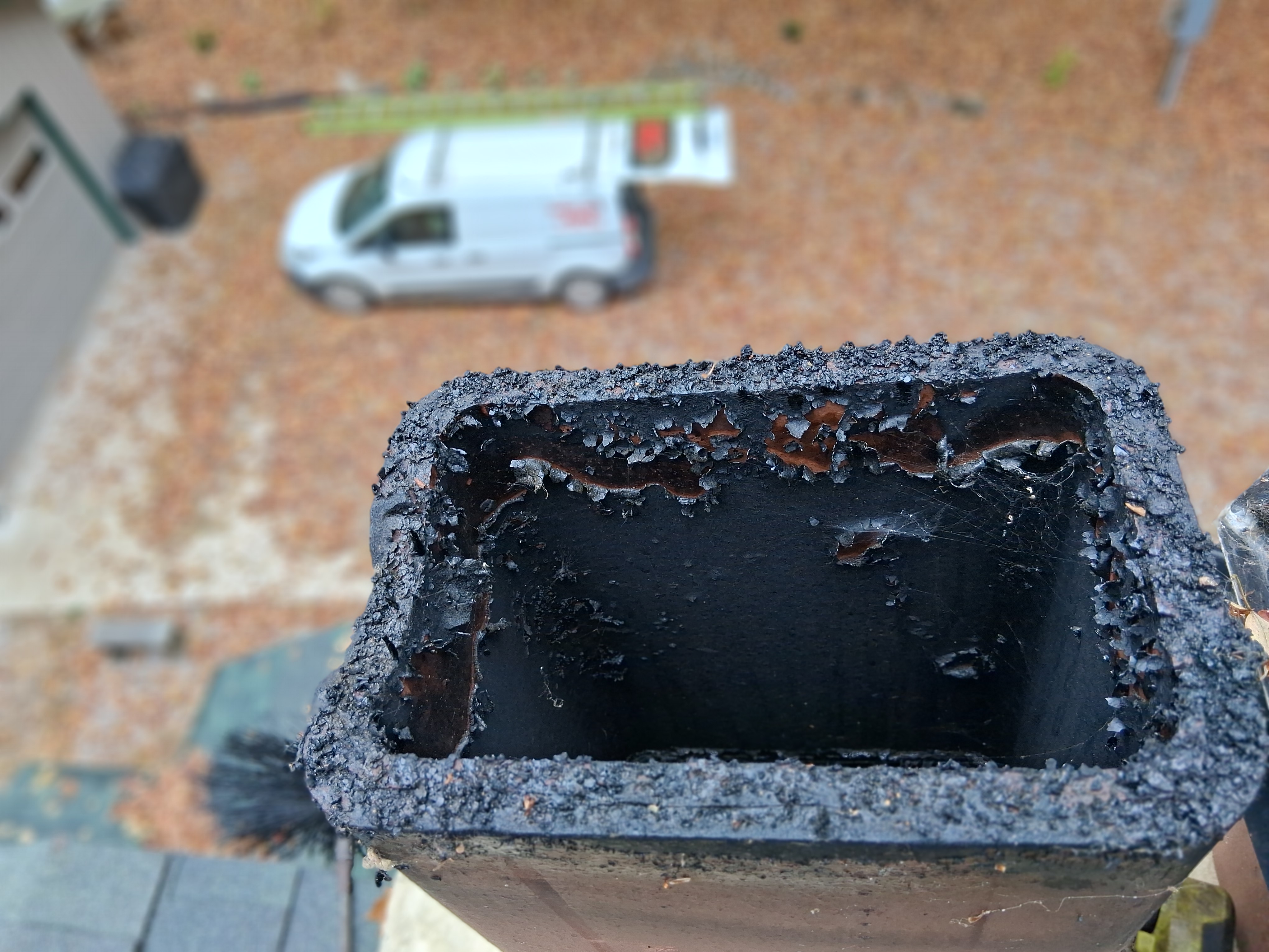 Damaged flue top